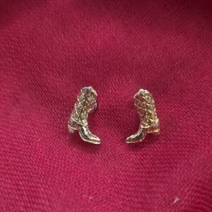 Gold Cowboy Boot Earrings